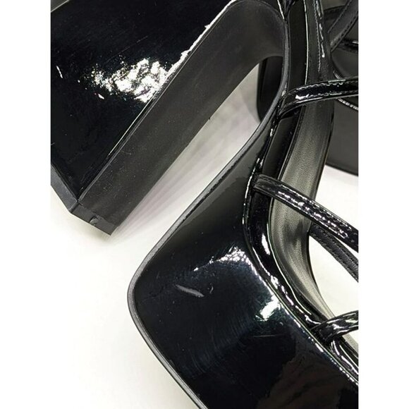 Aqua Chance Strappy Open Toe Platform Block Heels Black Size 8 (MSRP $118) - Picture 5 of 10